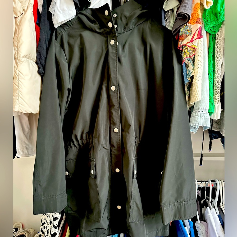 J.Crew black raincoat